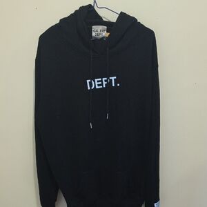 Gallery Dept Black Hoodie with White Logo